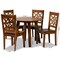 Baxton Studio Rava Modern and Contemporary Walnut Brown Finished Wood 5-Piece Dining Set 179-11388-10895-Zoro - alternate 4